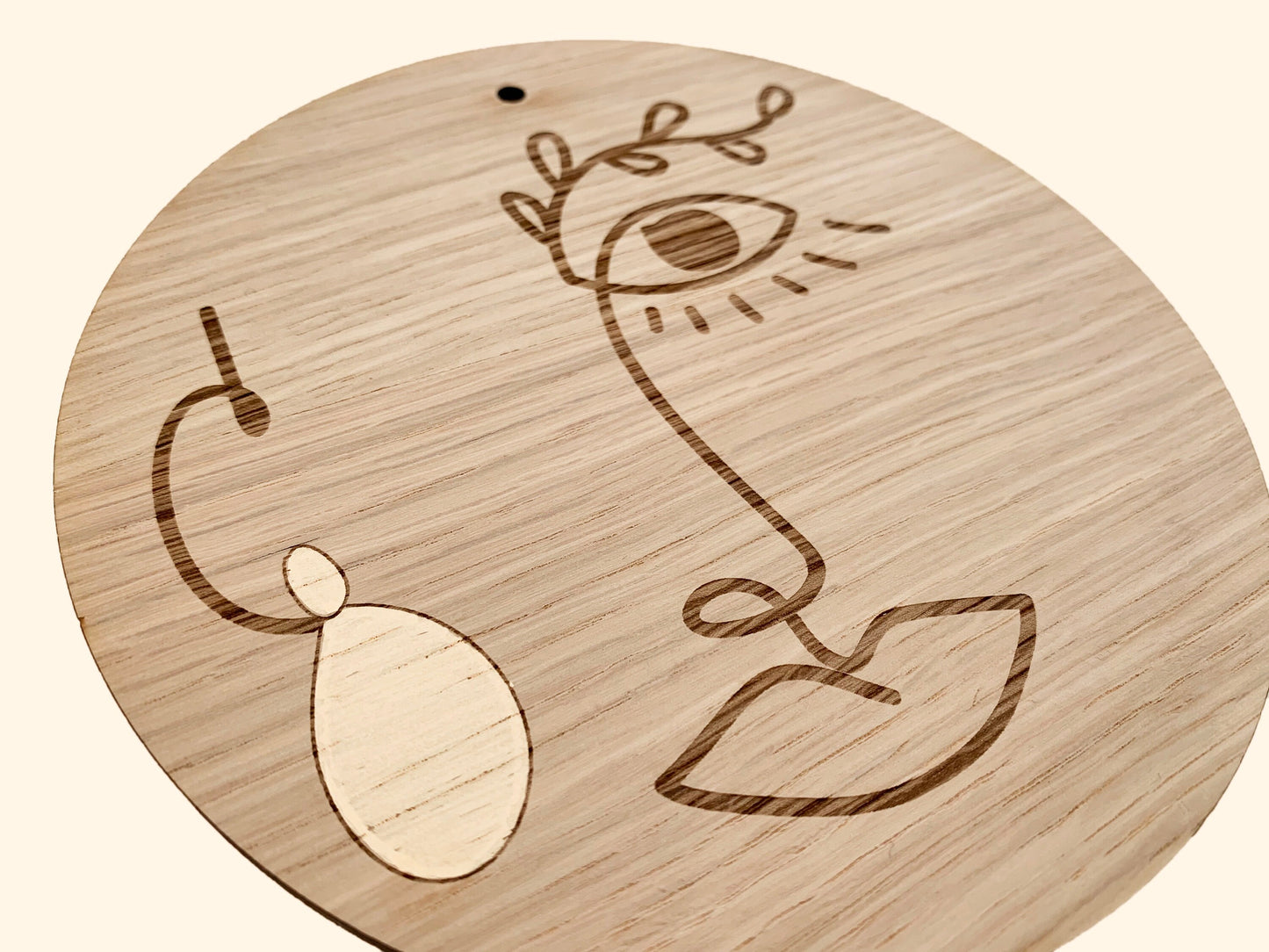 Décoration Murale en Bois - Visage Minimaliste