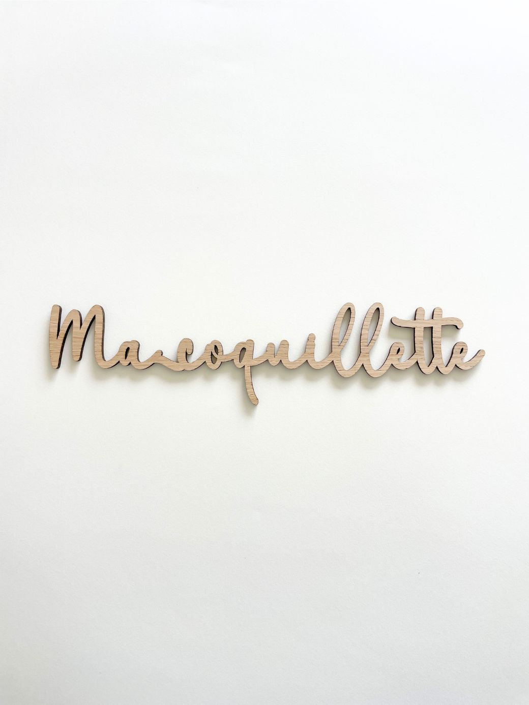 Mot décoratif en bois découpé - "Ma coquillette" / Collection Entre les lignes